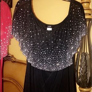 Beautiful black ruffle Silver studded top blouse.